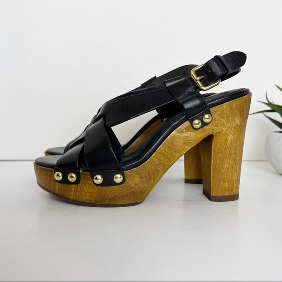 ✖️SOLD✖️•COACH• Black Leather Adessa Platform Sandals - Picture 4 of 13